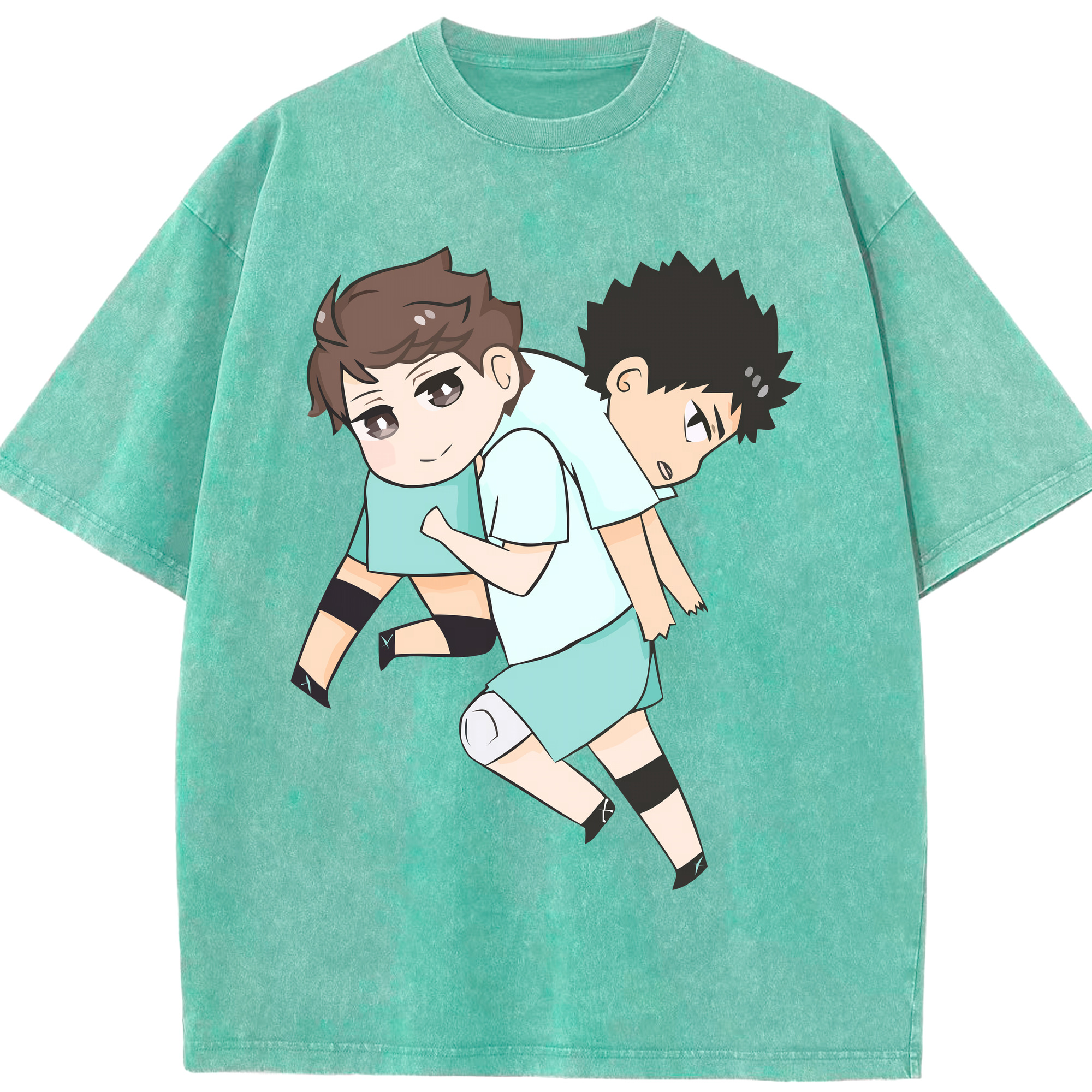 （画像用） ハイキュー!! Haikyu!! 綿100% ヴィンテージ風 半袖Tシャツ（フロントプリント）